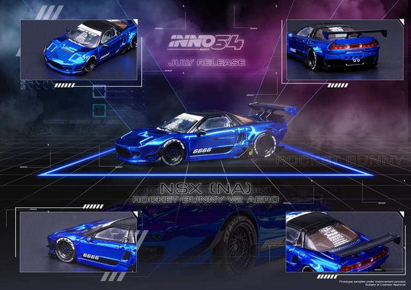 1:64 Inno64 Honda NSX (NA) Rocket Bunny V2 Aero - Chrome