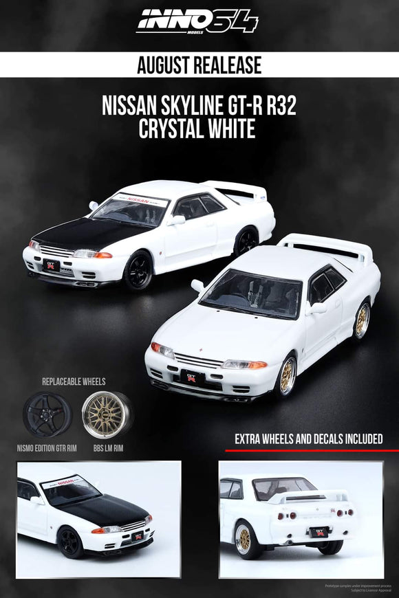 1:64 Inno64 Nissan Skyline GTR R32 Crystal White