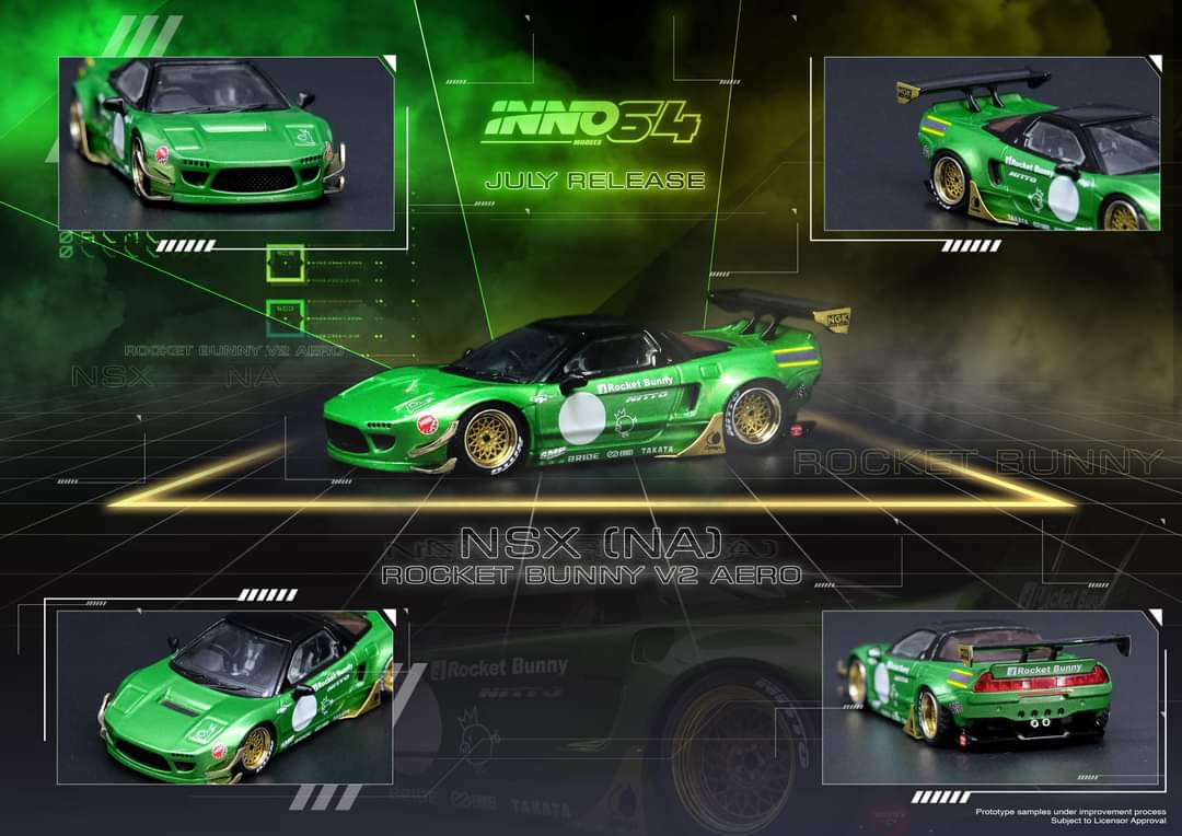 1:64 Inno64 Honda NSX NA1 Pandem Rocket Bunny Green Metallic