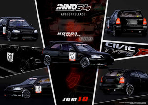 1:64 Inno64 Honda Civic Type R EK9 No Good Racing - Black - JDM10