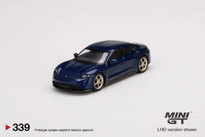 1:64 Mini GT Porsche Taycan Turbo S Gentian Blue Metallic - MGT339