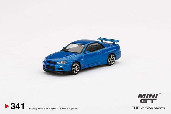 1:64 Mini GT Nissan Skyline GTR R34 V Spec II Bayside Blue - MGT341