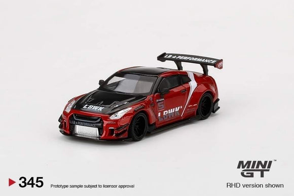 1:64 Mini GT LB Works Nissan GTR R35 Type 2 Rear Wing Ver 3 Red LB Works Livery 2.0 - MGT345