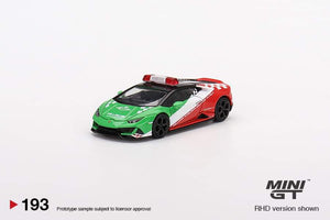 1:64 Mini GT Lamborghini Huracan EVO Bologna Airport 2020 Follow-Me Car - MGT193