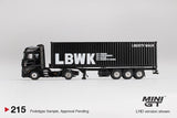 1:64 Mini GT Mercedes Benz Actros w 40Ft Container "LBWK" - MGT215
