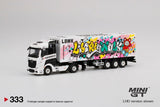 1:64 Mini GT Mercedes Benz Actros w 40ft Container "LBWK Kuma Graffiti" - MGT333