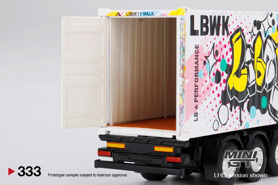 1:64 Mini GT Mercedes Benz Actros w 40ft Container 