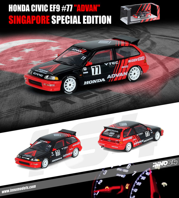 1:64 Inno64 Honda Civic EF9 #77 Advan - Singapore Exclusive