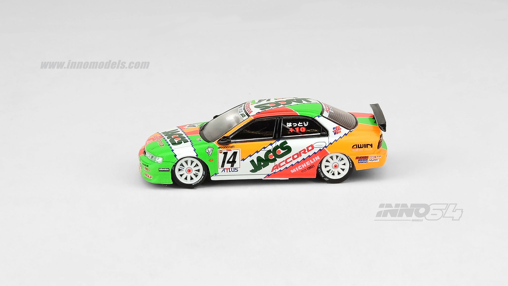 ミニカー inno 1/64 HONDA JACCS ACCORD JTCC 1:64 inno64 honda accord CD6 #14 Jaccs JTCC 1996 – toyznetwork
