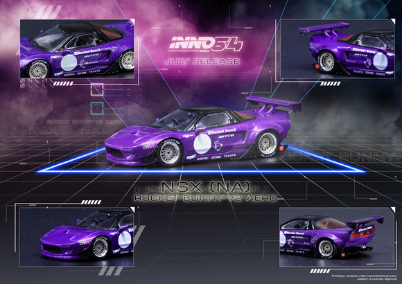 1:64 Inno64 Honda NSX (NA) Rocket Bunny V2 Aero - Metallic Purple