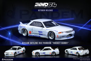 1:64 Inno64 Nissan Skyline GTR R32 Pandem Rocket Bunny White