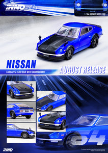 1:64 Inno64 Nissan Fairlady Z (S30) Blue w Carbon Hood